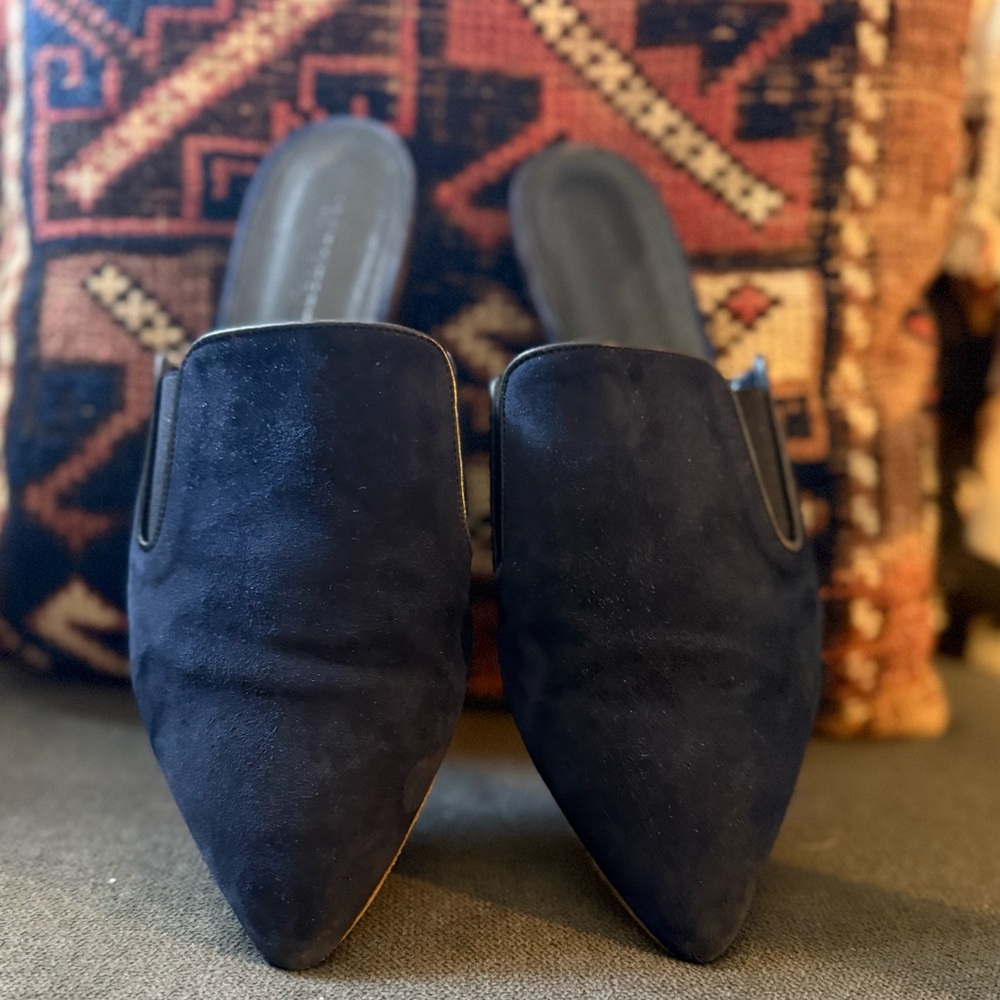 Jenni Kayne Dark Blue Suede Mules - Picture 2 of 9